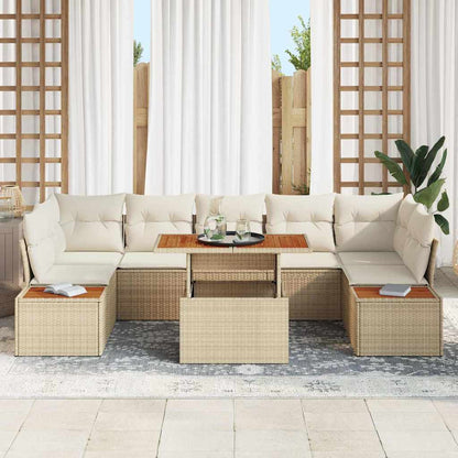Garten Essgruppe mit Kissen 8 pcs Beige, Creme 100 x 55 x 73 cm