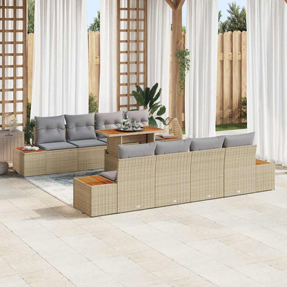 Garten Essgruppe mit Kissen 9 pcs Beige, Grau 100 x 55 x 73 cm