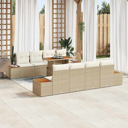 Garten Essgruppe mit Kissen 9 pcs Beige, Creme 100 x 55 x 73 cm