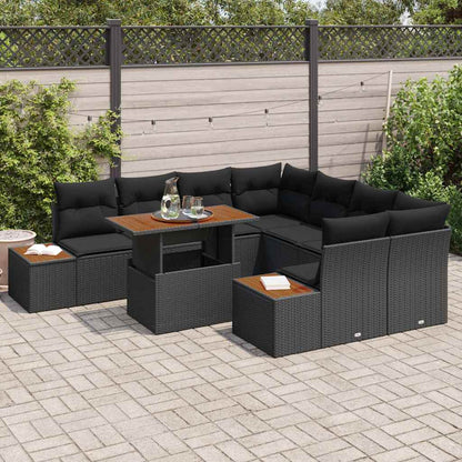 Garten Essgruppe 9 pcs Schwarz, Braun 100 x 55 x 73 cm