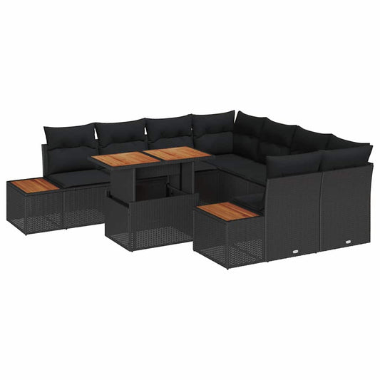 Garten Essgruppe 9 pcs Schwarz, Braun 100 x 55 x 73 cm