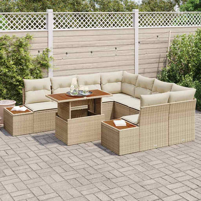 Garten Essgruppe mit Kissen 9 pcs Beige, Creme 100 x 55 x 73 cm
