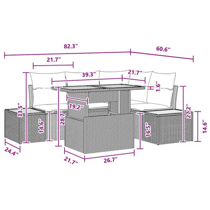 Garten Essgruppe 5 pcs Schwarz, Braun 100 x 55 x 73 cm
