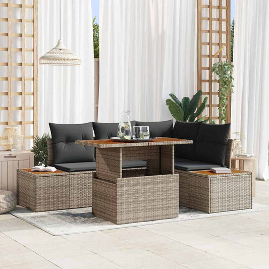 Garten Essgruppe mit Kissen 5 pcs Grau, Braun 100 x 55 x 73 cm