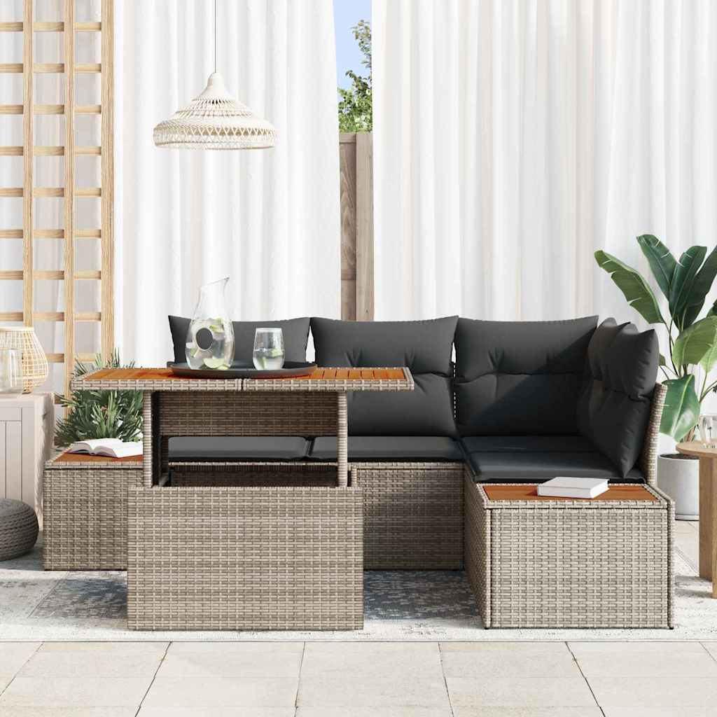 Garten Essgruppe mit Kissen 5 pcs Grau, Braun 100 x 55 x 73 cm