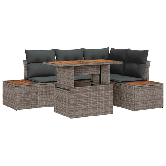 Garten Essgruppe mit Kissen 5 pcs Grau, Braun 100 x 55 x 73 cm