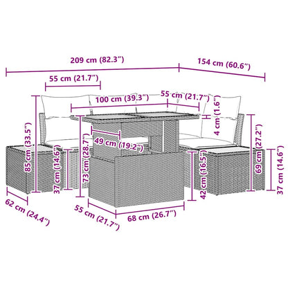 Garten Essgruppe mit Kissen 5 pcs Grau, Braun 100 x 55 x 73 cm