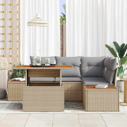 Garten Essgruppe mit Kissen 5 pcs Beige, Grau 100 x 55 x 73 cm