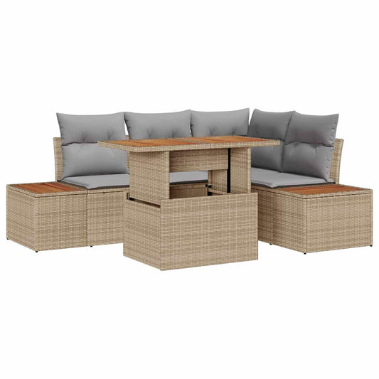 Garten Essgruppe mit Kissen 5 pcs Beige, Grau 100 x 55 x 73 cm