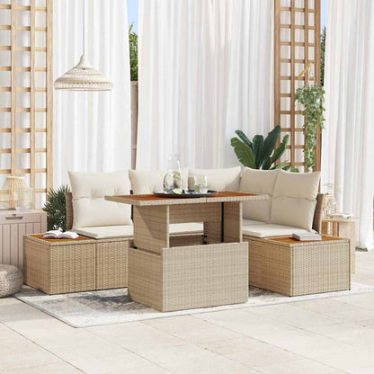 Garten Essgruppe mit Kissen 5 pcs Beige, Creme 100 x 55 x 73 cm