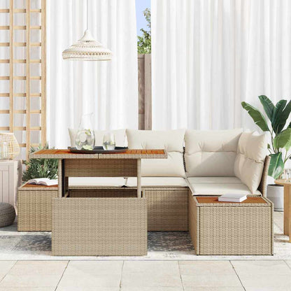Garten Essgruppe mit Kissen 5 pcs Beige, Creme 100 x 55 x 73 cm