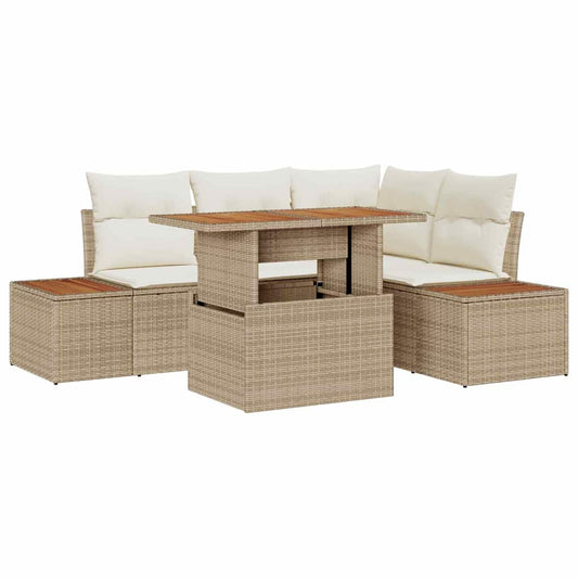 Garten Essgruppe mit Kissen 5 pcs Beige, Creme 100 x 55 x 73 cm