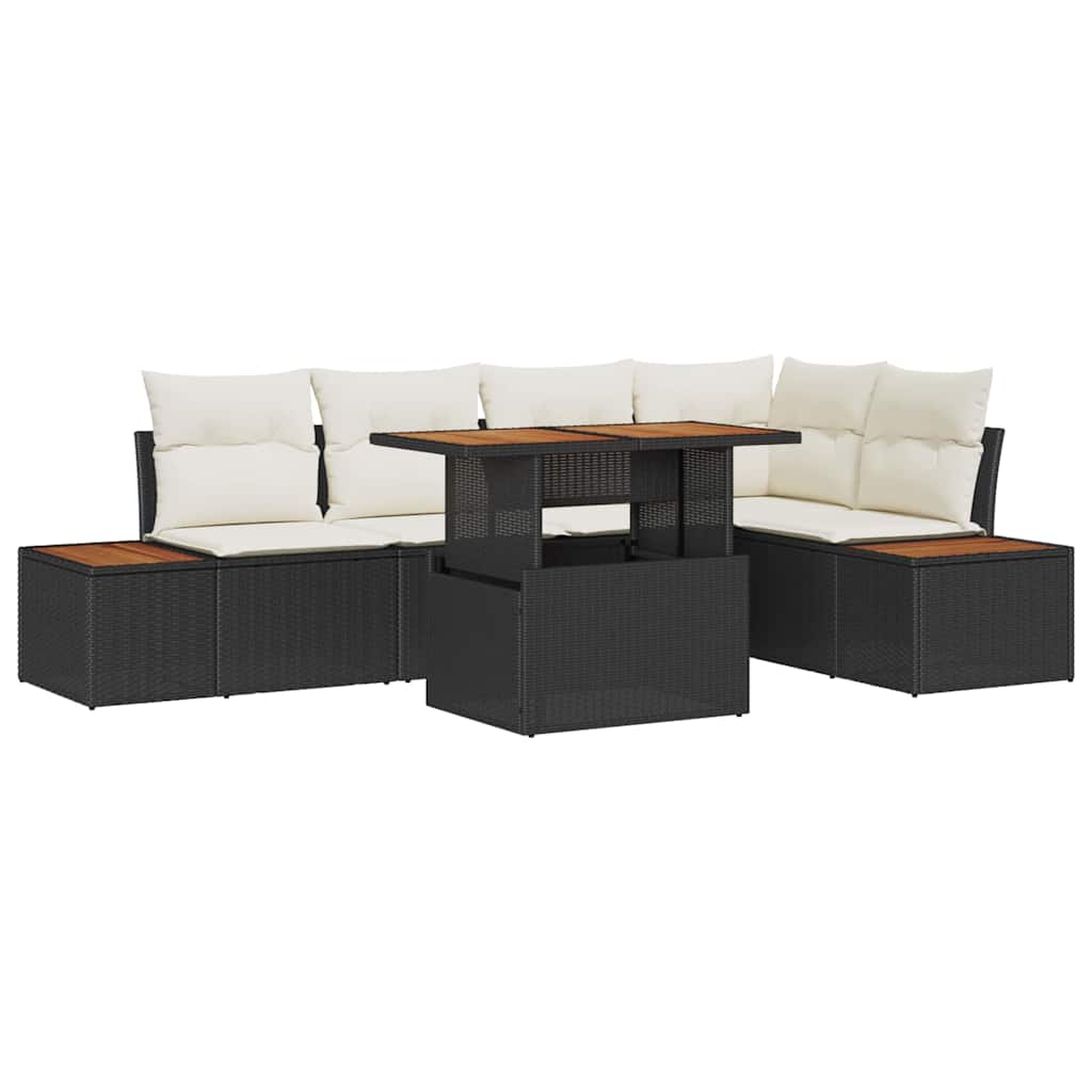 Garten Essgruppe Manuell 6 pcs Schwarz, Beige 100 x 55 x 73 cm