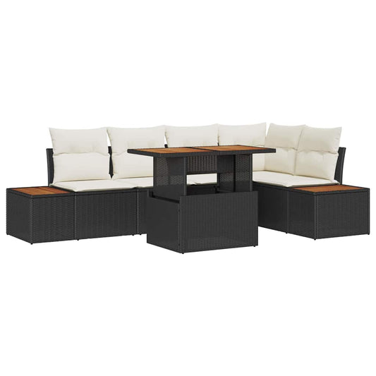 Garten Essgruppe Manuell 6 pcs Schwarz, Beige 100 x 55 x 73 cm