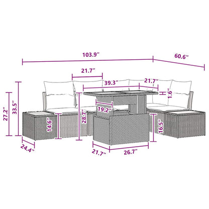 Garten Essgruppe Manuell 6 pcs Schwarz, Braun 100 x 55 x 73 cm