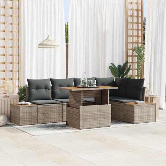 Garten Essgruppe mit Kissen 6 pcs Grau, Braun 100 x 55 x 73 cm