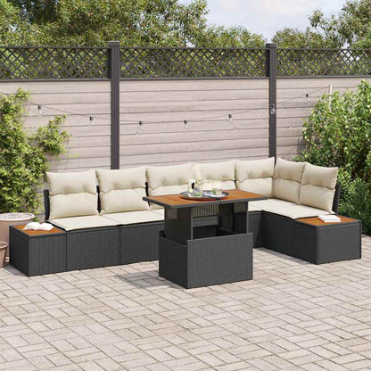 Garten Essgruppe 7 pcs Beige Dunkelbraun 100 x 55 x 73 cm