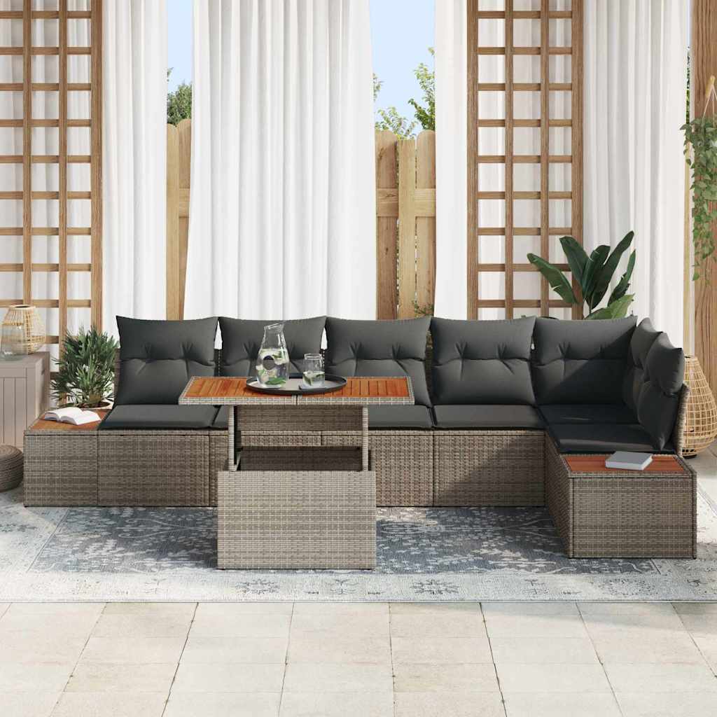 Garten Essgruppe mit Kissen 7 pcs Grau, Braun 100 x 55 x 73 cm