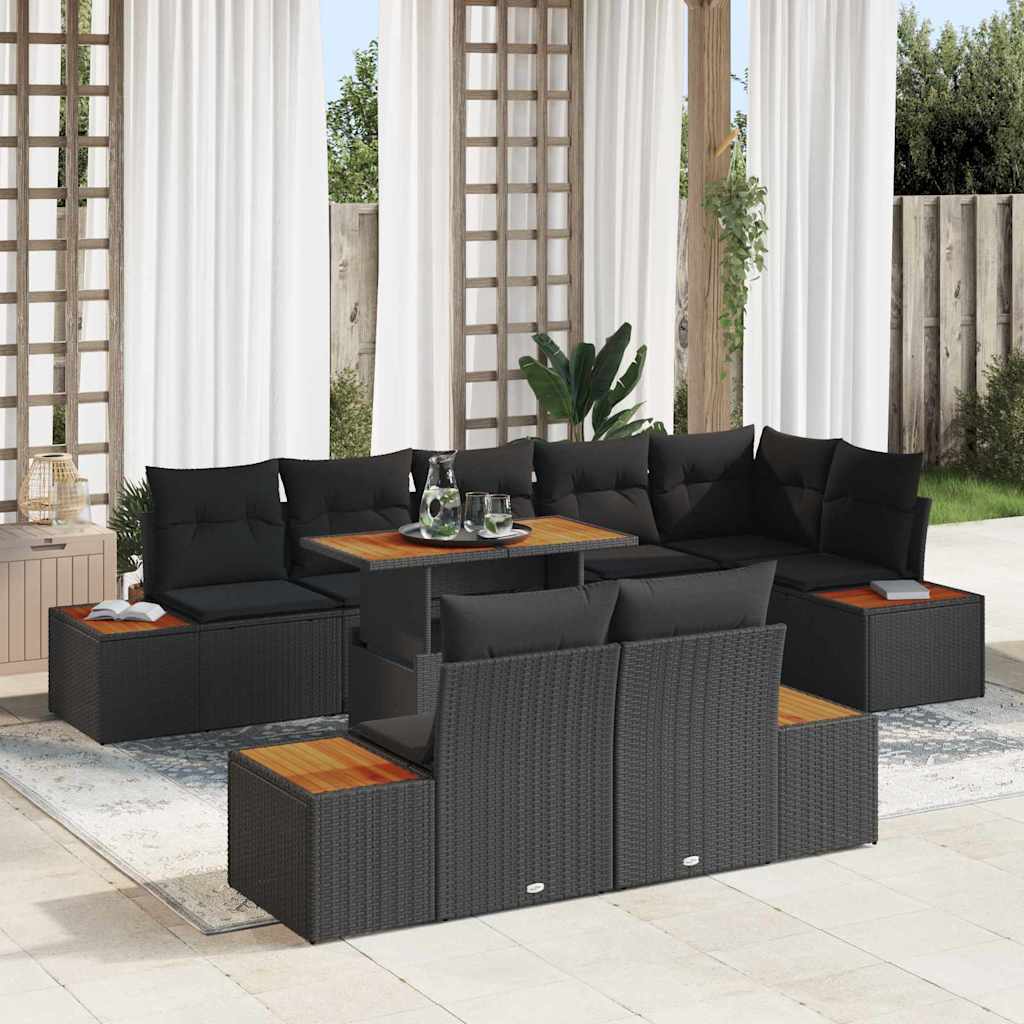 Garten Essgruppe Manuell 9 pcs Schwarz, Braun 100 x 55 x 73 cm