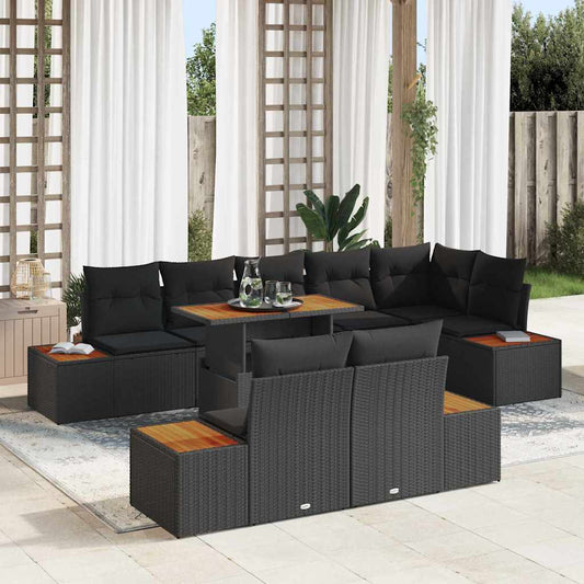 Garten Essgruppe Manuell 9 pcs Schwarz, Braun 100 x 55 x 73 cm