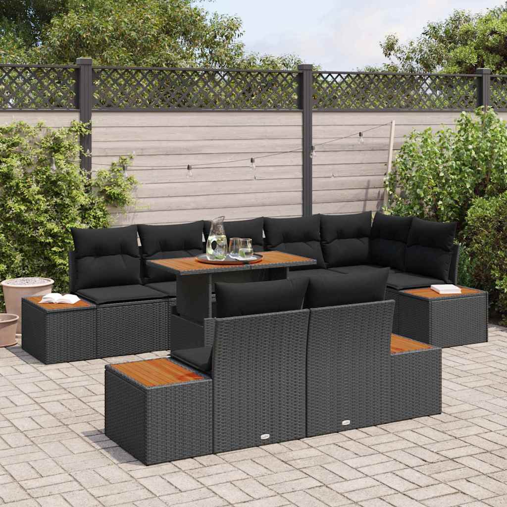 Garten Essgruppe Manuell 9 pcs Schwarz, Braun 100 x 55 x 73 cm