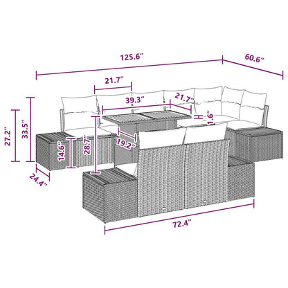 Garten Essgruppe Manuell 9 pcs Schwarz, Braun 100 x 55 x 73 cm