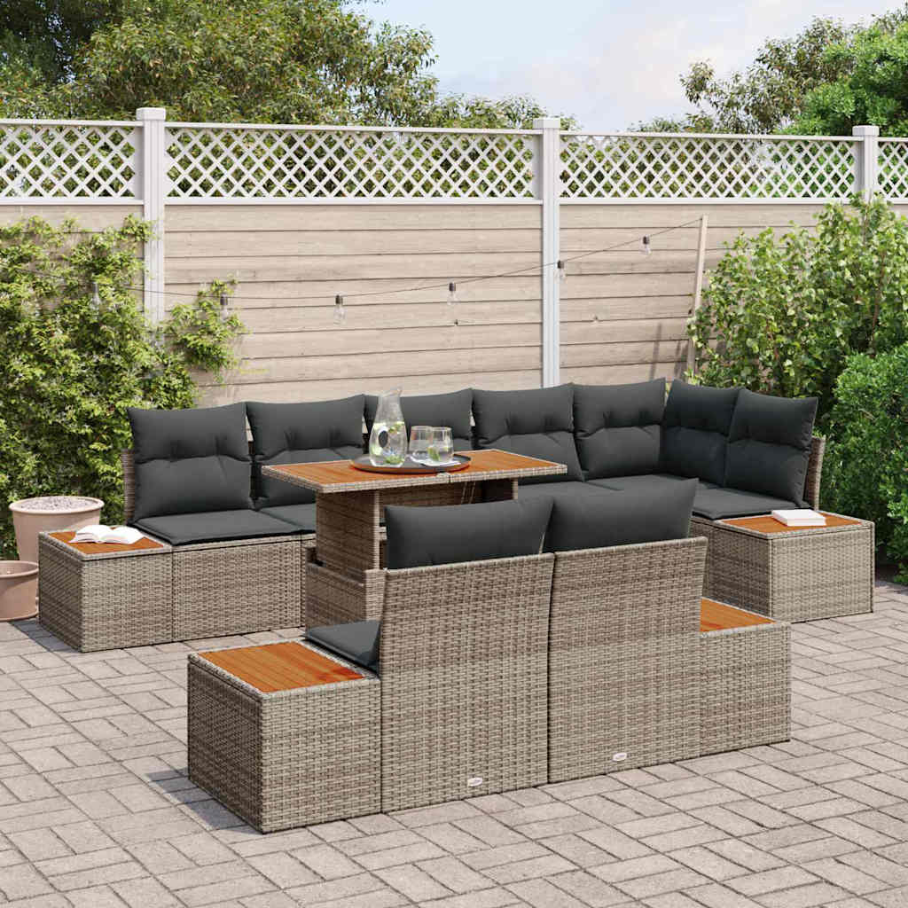 Garten Essgruppe mit Kissen 9 pcs Grau, Braun 100 x 55 x 73 cm