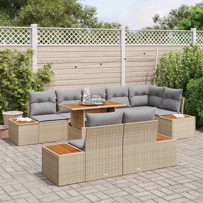 Garten Essgruppe mit Kissen 9 pcs Beige, Grau 100 x 55 x 73 cm
