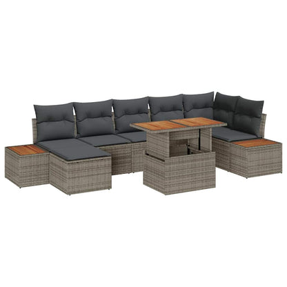Garten Essgruppe mit Kissen 8 pcs Grau, Braun