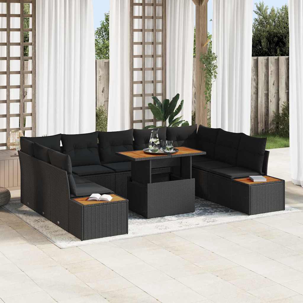Garten Essgruppe 10 pcs Schwarz, Braun 100 x 55 x 73 cm
