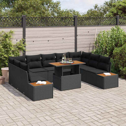 Garten Essgruppe 10 pcs Schwarz, Braun 100 x 55 x 73 cm