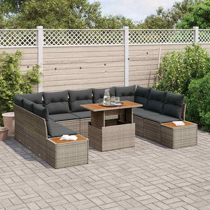 Garten Essgruppe mit Kissen 10 pcs Grau, Braun 100 x 55 x 73 cm