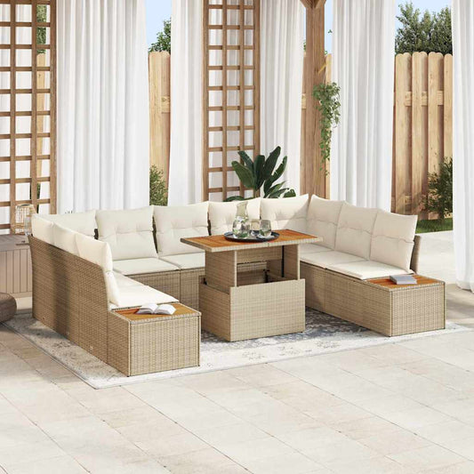 Garten Essgruppe 10 pcs Beige, Creme 100 x 55 x 73 cm