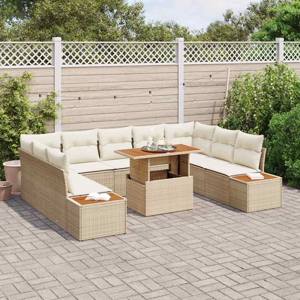 Garten Essgruppe 10 pcs Beige, Creme 100 x 55 x 73 cm