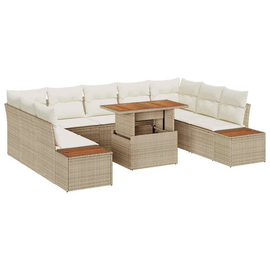 Garten Essgruppe 10 pcs Beige, Creme 100 x 55 x 73 cm
