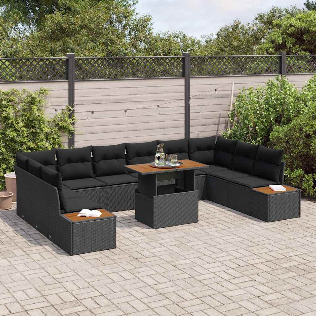 Garten Essgruppe 11 pcs Schwarz, Braun 100 x 55 x 73 cm