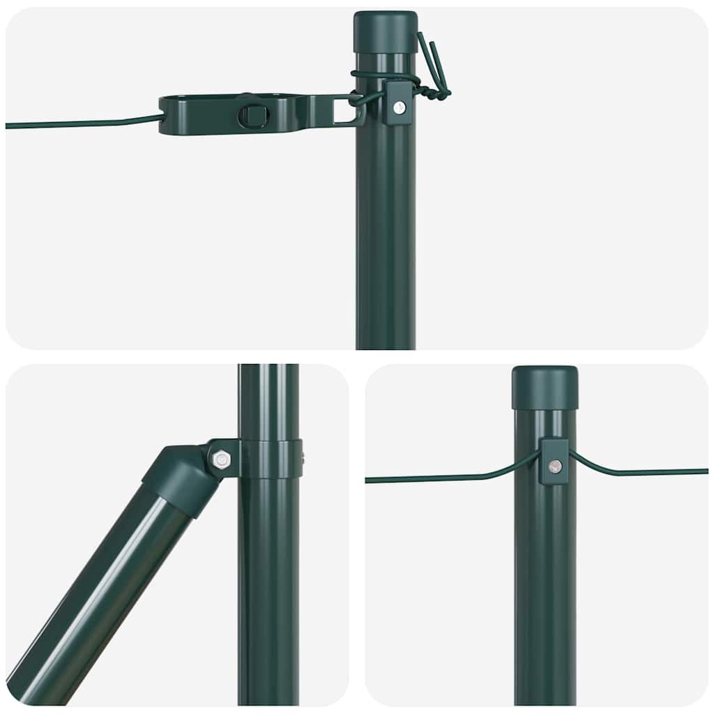 Zaunpfosten 26 pcs Grün 3.2 x 3.2 x 80 cm Stahl