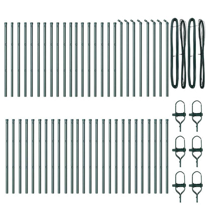 Zaunpfosten 52 pcs Grün 3.2 x 3.2 x 80 cm Stahl