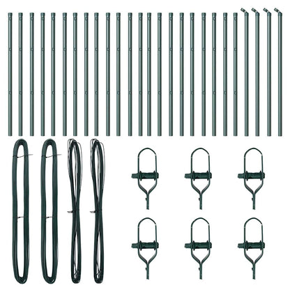 Zaunpfosten 26 pcs Grün 3.2 x 3.2 x 120 cm Stahl