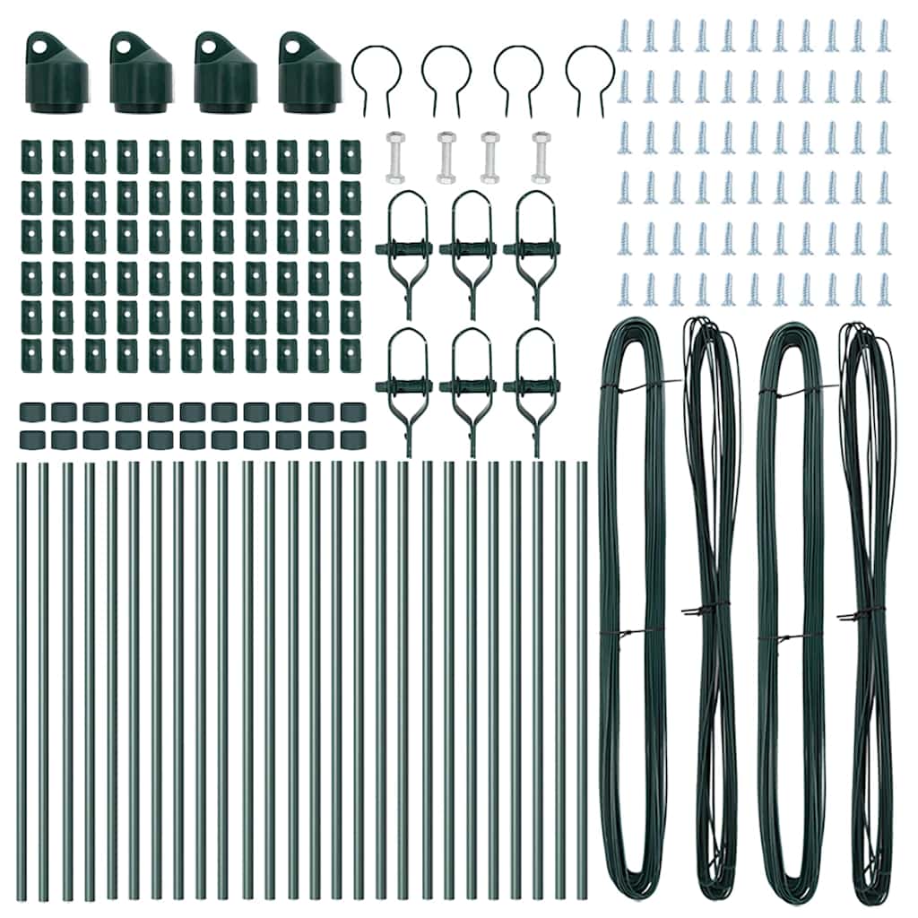 Zaunpfosten 26 pcs Grün 3.2 x 3.2 x 120 cm Stahl