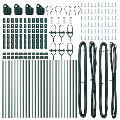 Zaunpfosten 26 pcs Grün 3.2 x 3.2 x 120 cm Stahl