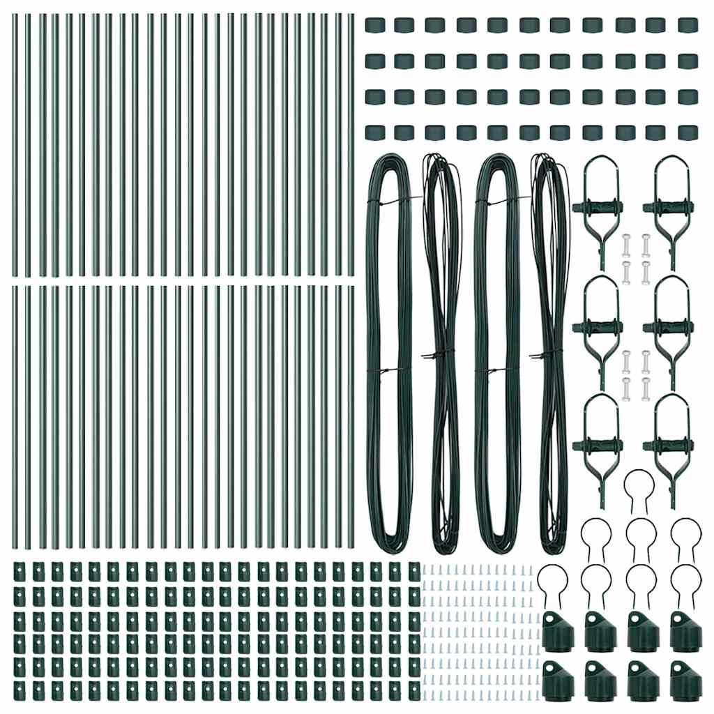 Zaunpfosten 52 pcs Grün 3.2 x 3.2 x 120 cm Stahl