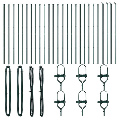Zaunpfosten 26 pcs Grün 3.2 x 3.2 x 190 cm Stahl