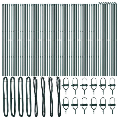Zaunpfosten 52 pcs Grün 3.2 x 3.2 x 190 cm Stahl