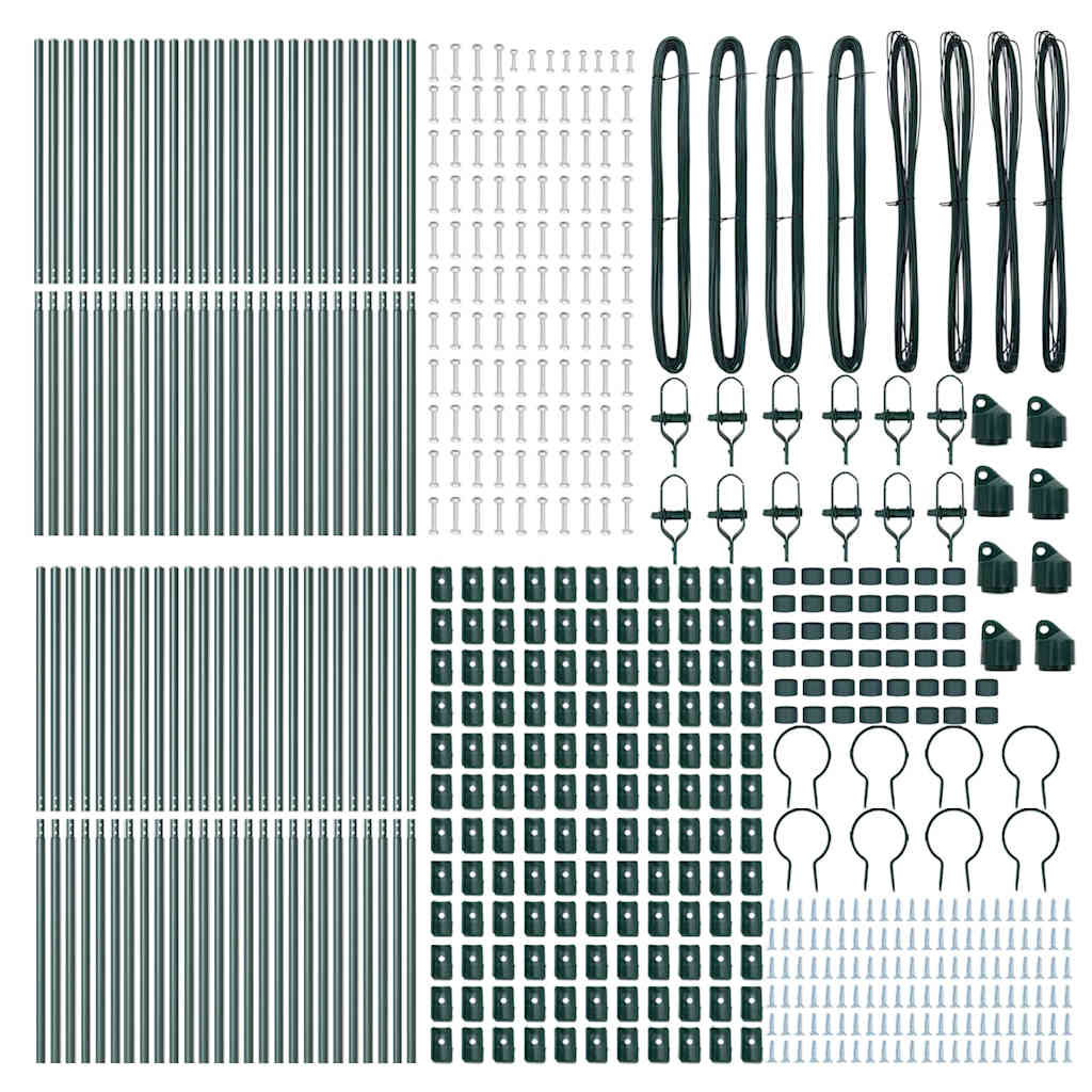 Zaunpfosten 52 pcs Grün 3.2 x 3.2 x 190 cm Stahl