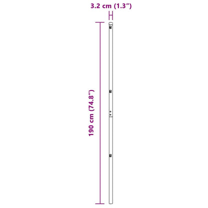 Zaunpfosten 52 pcs Grün 3.2 x 3.2 x 190 cm Stahl