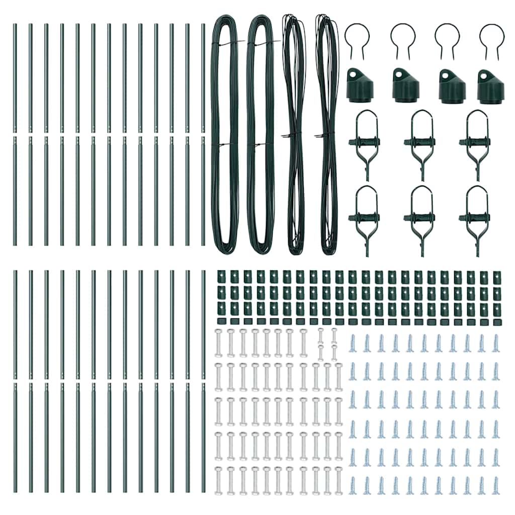 Zaunpfosten 26 pcs Grün 3.2 x 3.2 x 200 cm Stahl