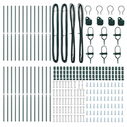 Zaunpfosten 26 pcs Grün 3.2 x 3.2 x 200 cm Stahl