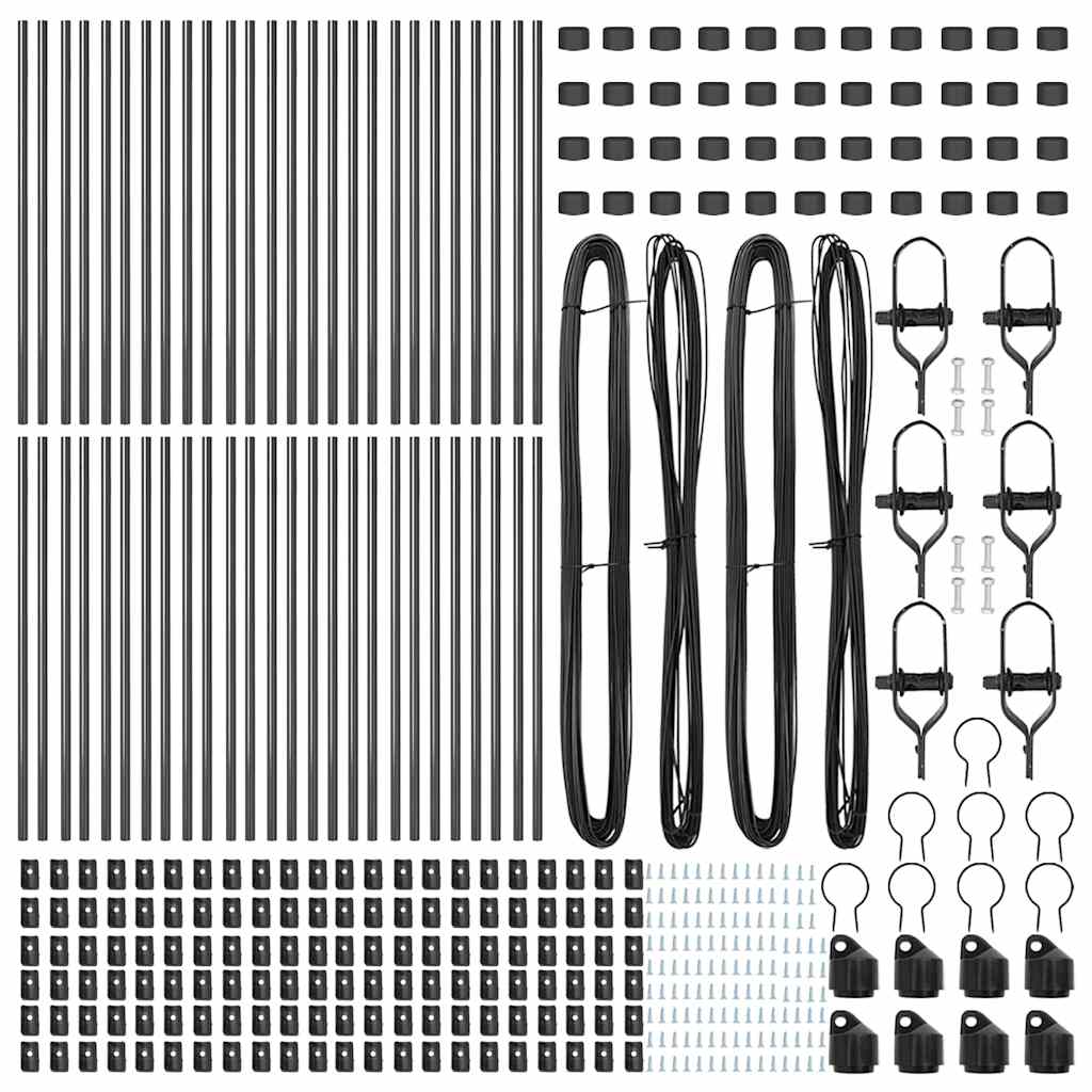 Zaunpfosten 52 pcs Grau 3.2 x 3.2 x 80 cm Stahl