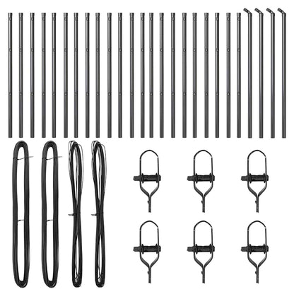 Zaunpfosten 26 pcs Grau 3.2 x 3.2 x 100 cm Stahl